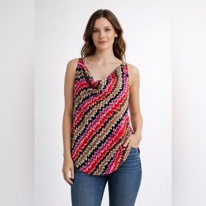 Trina Turk 100% Silk Cowl Neck Tank Top Blouse | M
